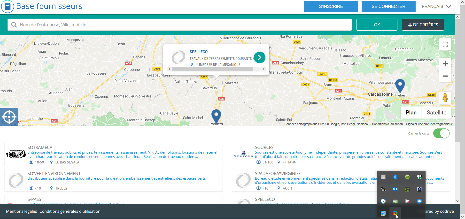 base-fournisseurs-solution-safe-tender-omnikles capture d'ecran "base fournisseurs" de la solution safe tender d'omnikles
